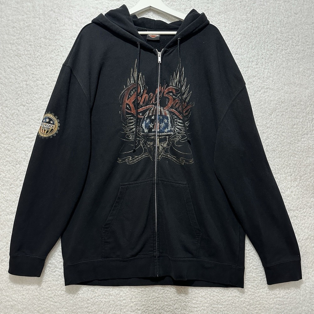 Harley Davidson Full Zip Hooded Big Logo Kid Rock 2010 Men's Jacket Size‎ 2XL?